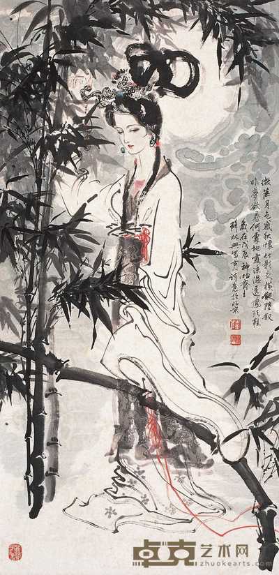 薛林兴 1988年作 仕女图 立轴 137×66cm